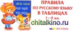 Правила по русскому языку в таблицах: 1-4 классы. Набор карточек