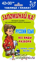 Русский язык: Все виды разбора. Таблица плакат для 2-5 классов