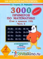 3000 примеров по математике (счет в пределах 100): Часть 2. 2 класс (+ бонус)